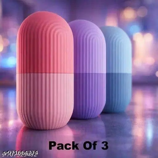 Ice Roller for Face - Pack of 3 | Glow Skin & Puffy Eyes Relief