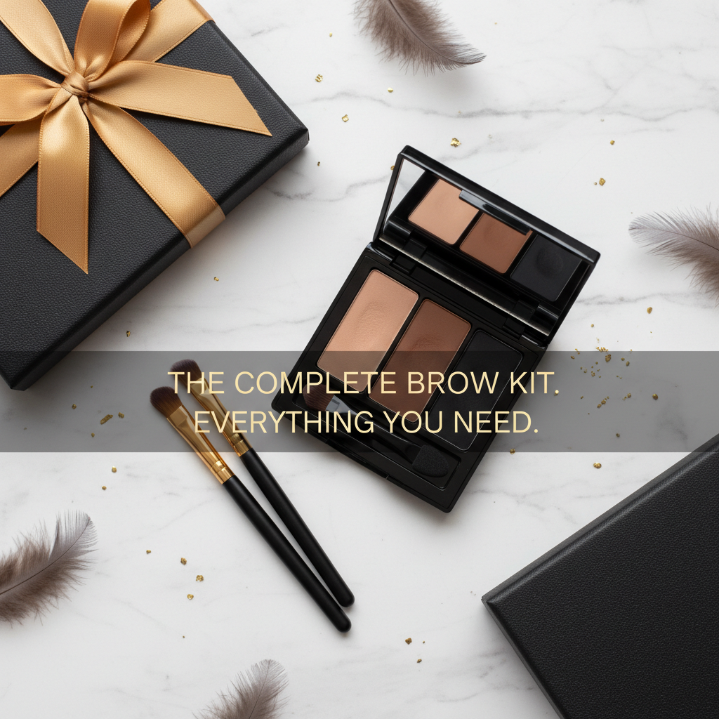 Complete Brow Kit Unboxing Flat Lay