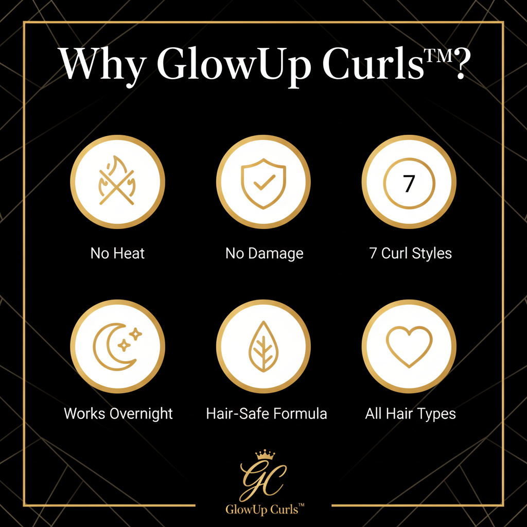 GlowUp Curls™ - Product benefits infographic