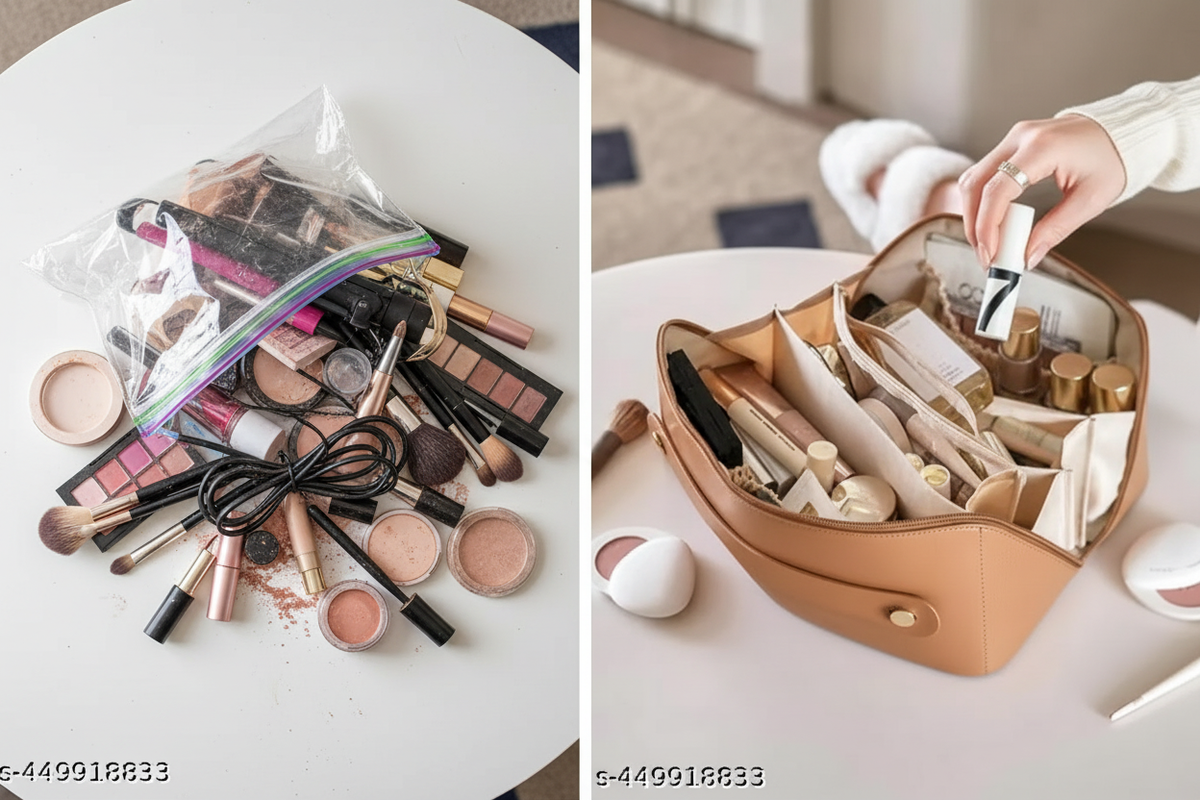 Before and after organised vs messy