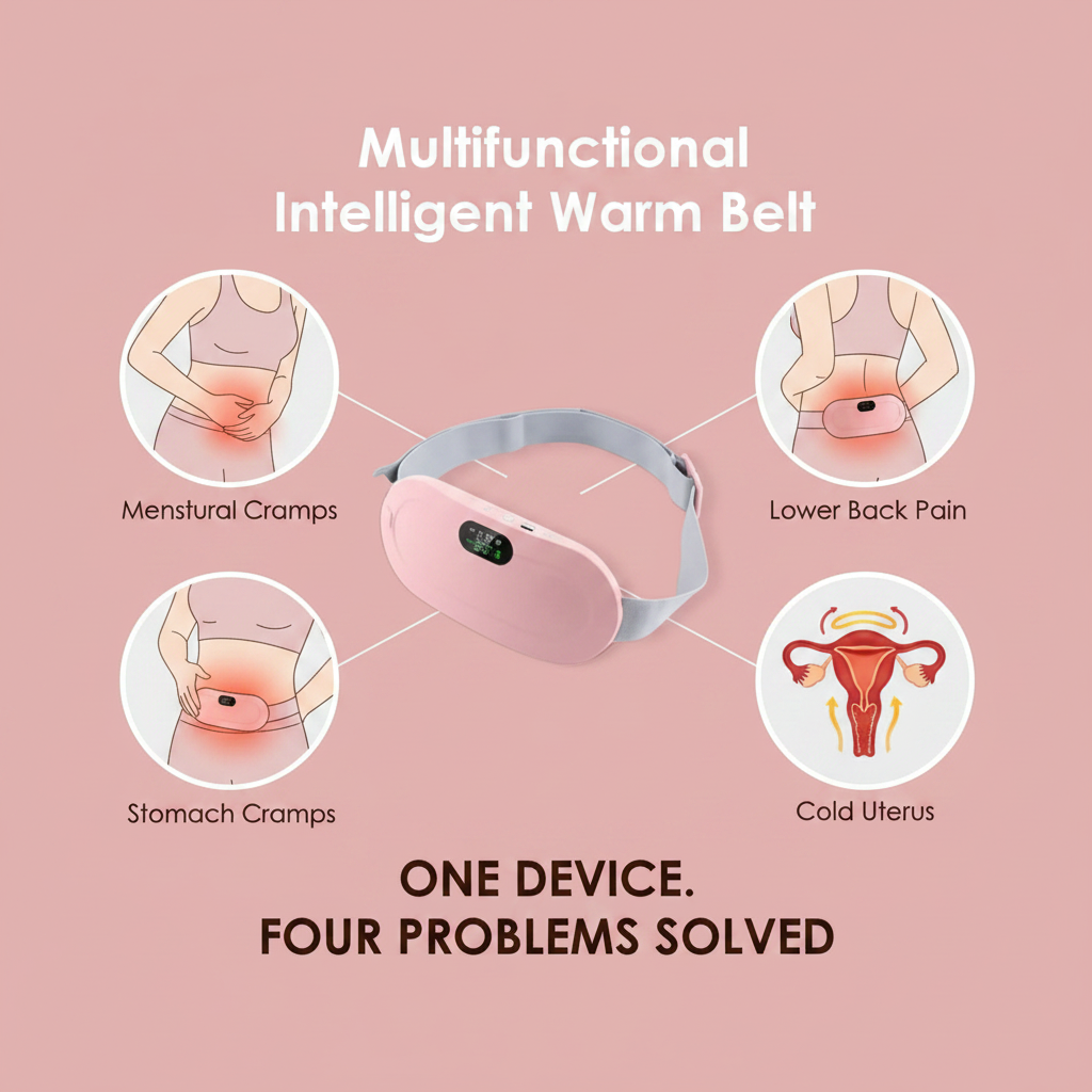 4-in-1 use cases - period cramps waist stomach back pain relief