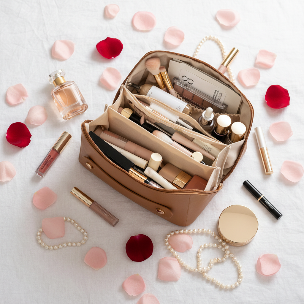Overhead aesthetic flat lay editorial