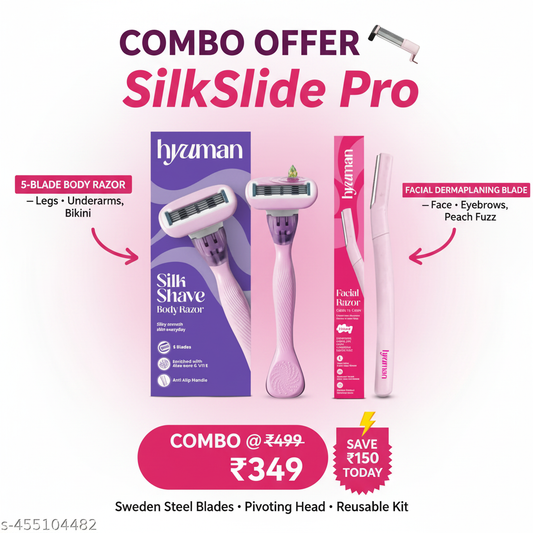 SilkSlide Pro combo offer hero image 5-blade body razor and facial dermaplaning blade