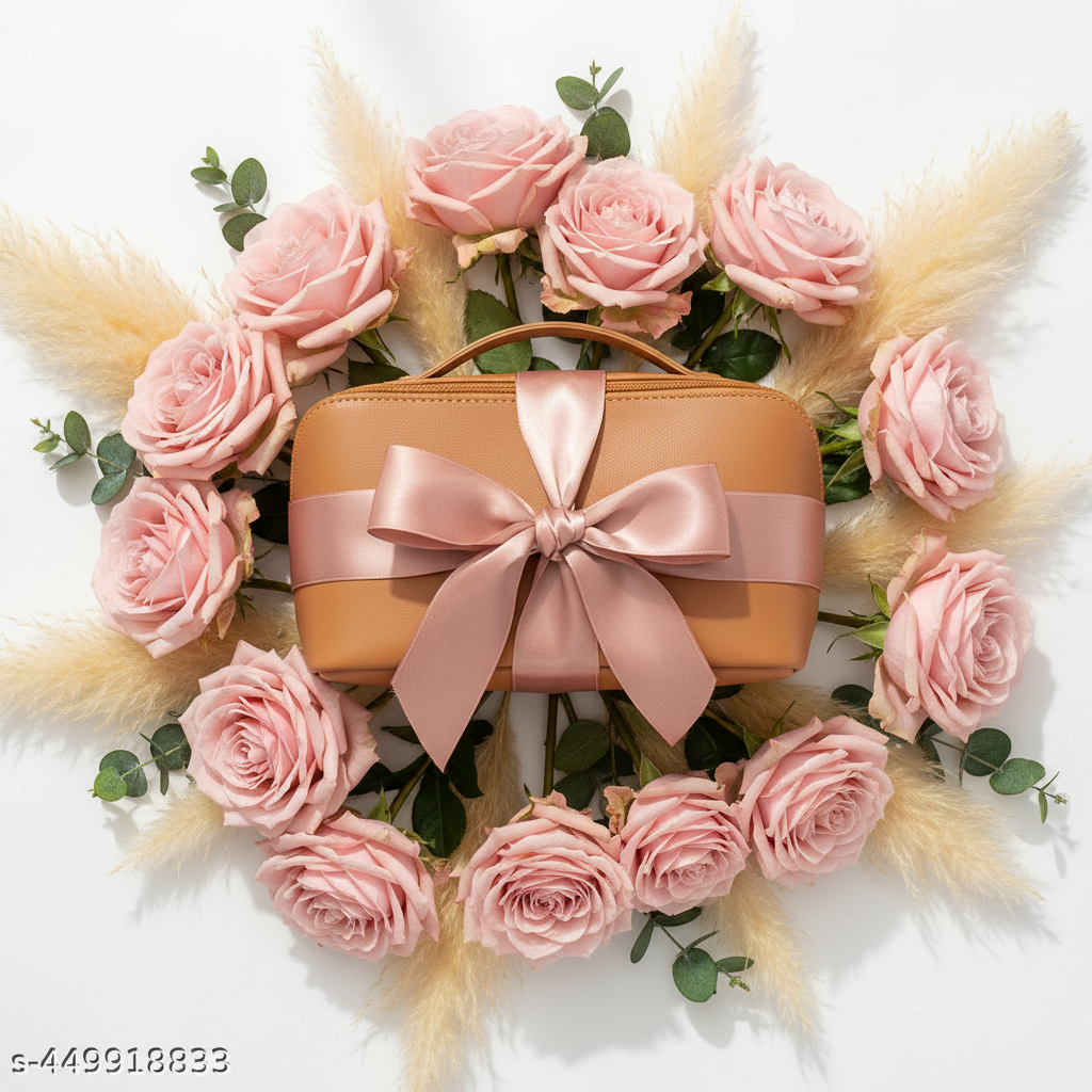 Gift flat lay with roses