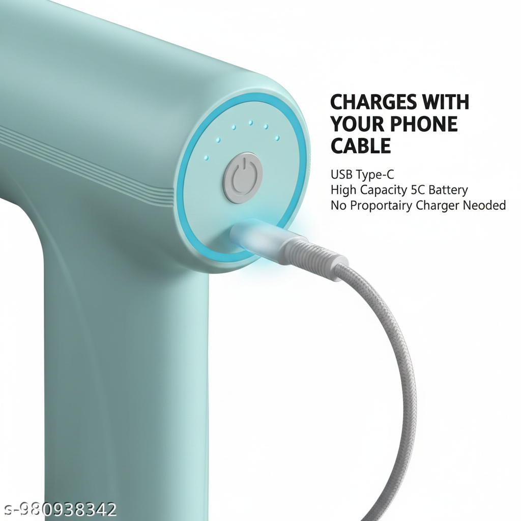 USB Type-C charging detail shot percussion massage gun