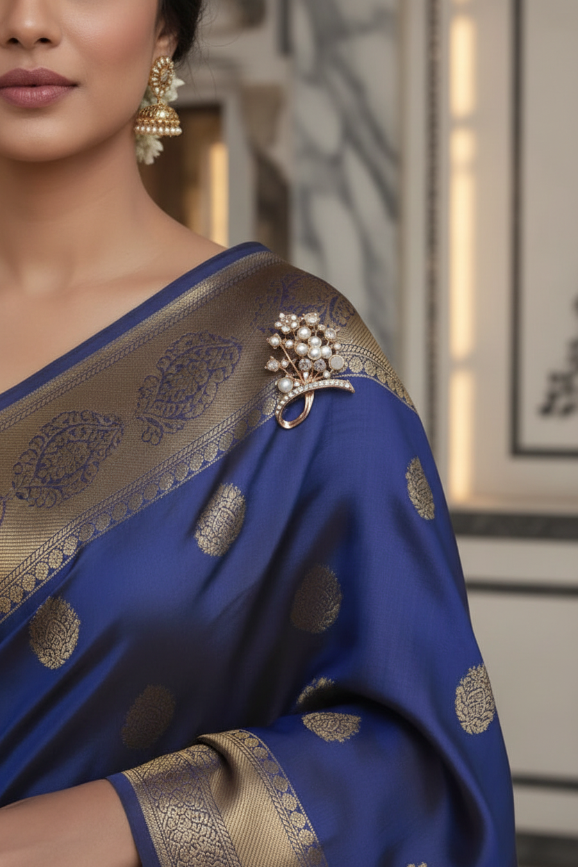 Zenath Ziraa — Royal Blue Palace Saree Editorial