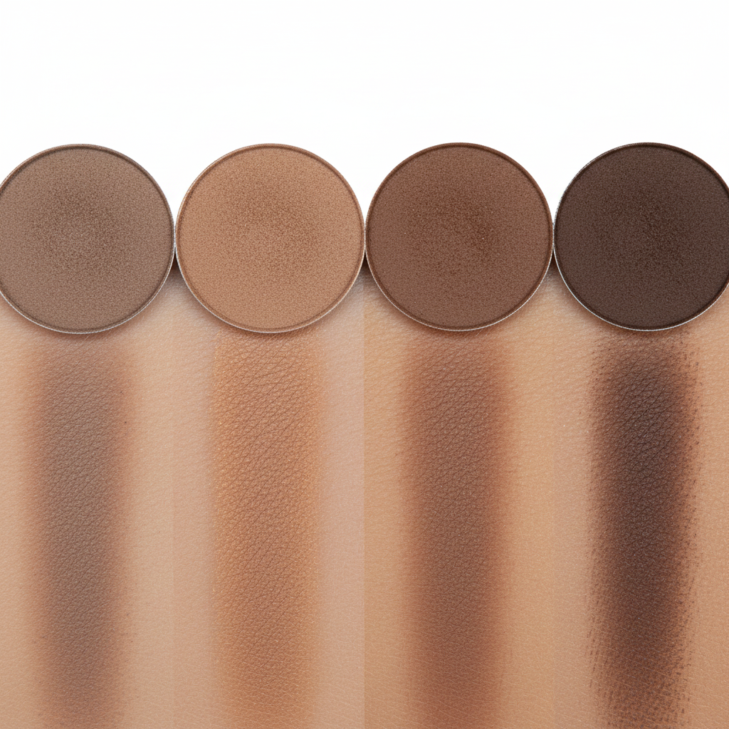 Brow Artistry Pro - 4 shade swatches on Indian skin tone