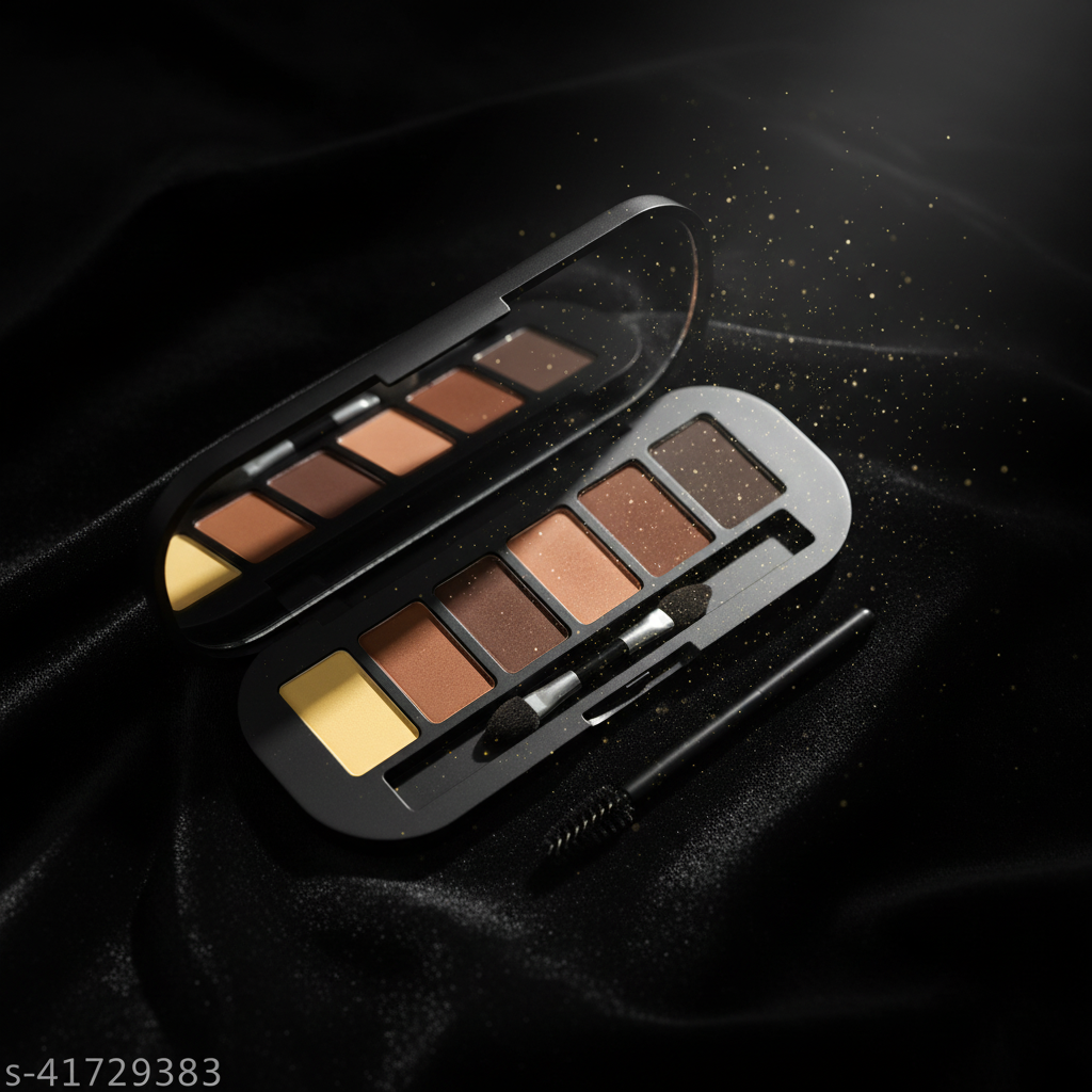 Luxury dark editorial shot of matte brow powder kit