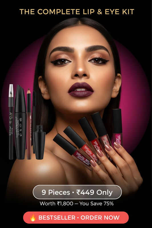 Ultimate 9-piece lip and eye combo - luxury Indian beauty brand hero image