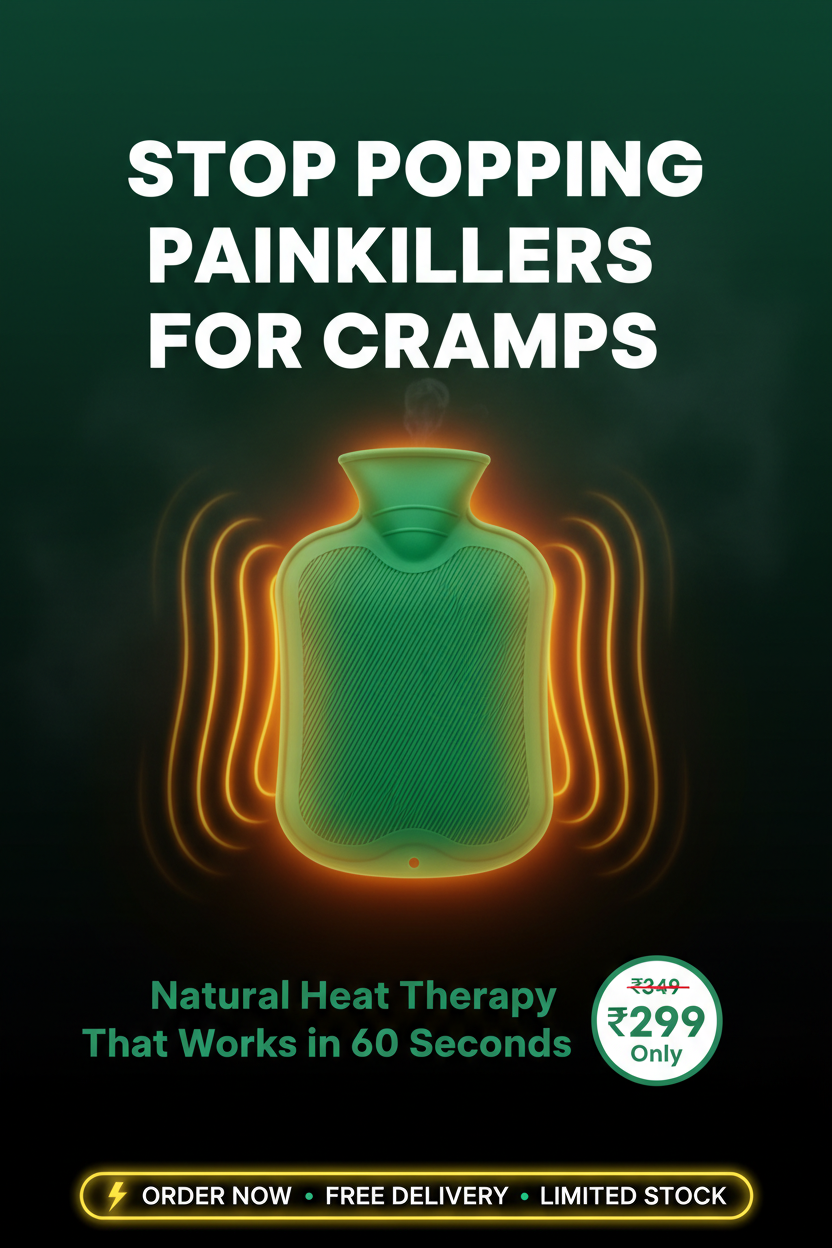 High impulse D2C ad creative green hot water bag stop taking painkillers