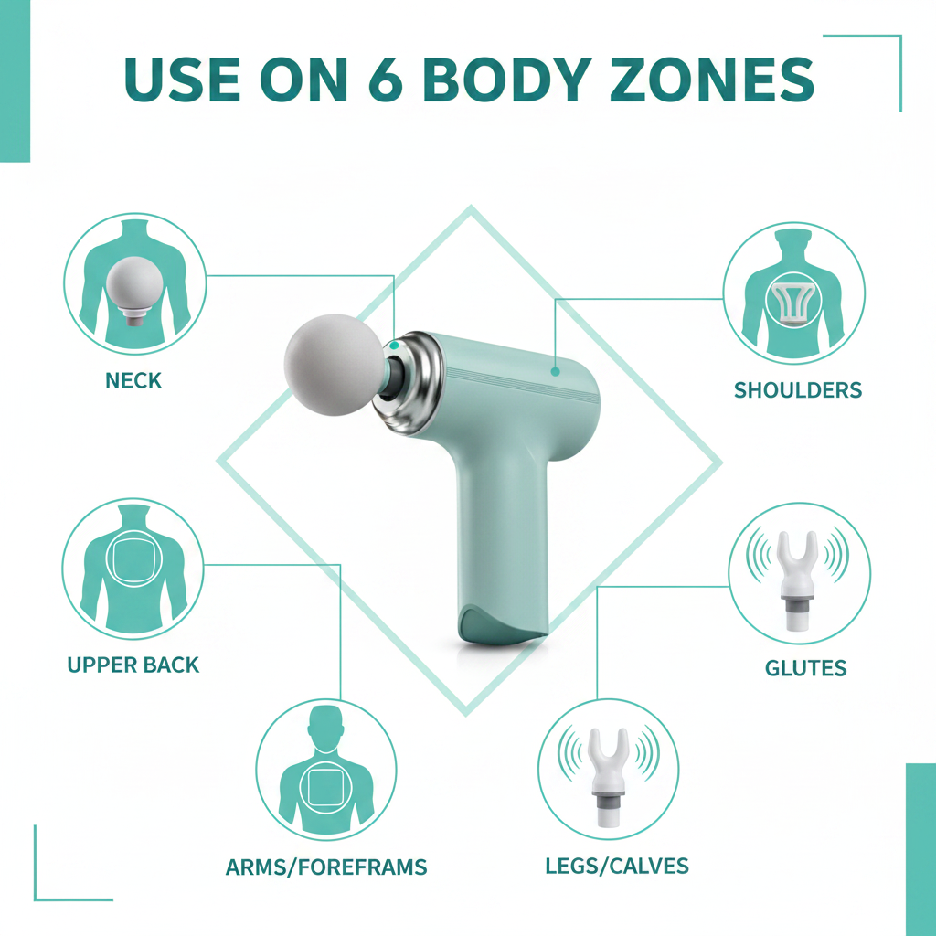 6 body zone usage map percussion massage gun