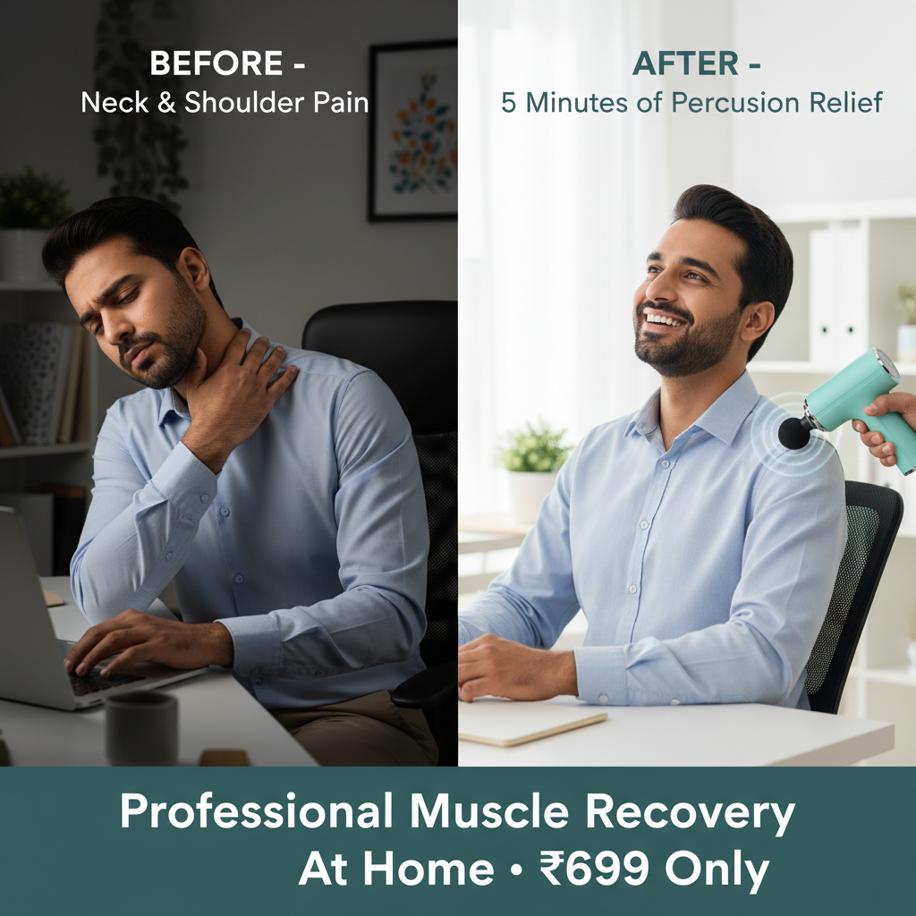Before and after percussion massage gun neck shoulder pain relief