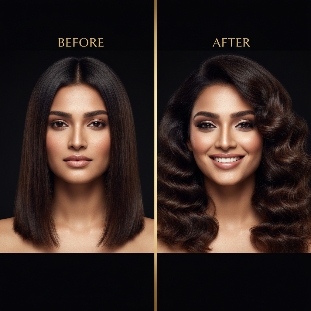 GlowUp Curls™ - Before and after curl transformation