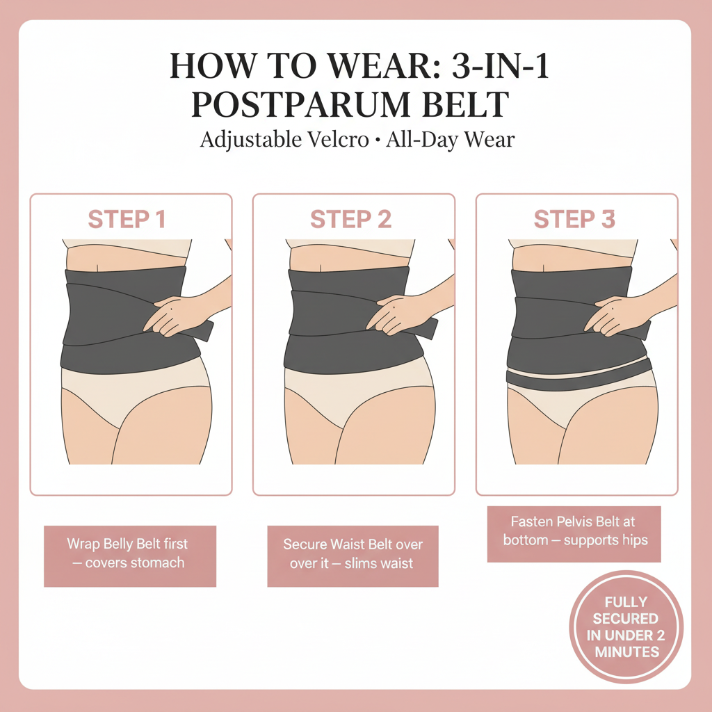 How to wear 3-in-1 postpartum belt step by step guide