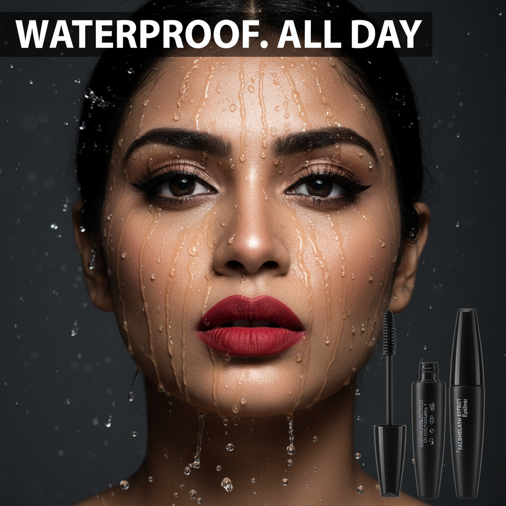 Waterproof makeup proof shot - ADS kajal and mascara intact with water