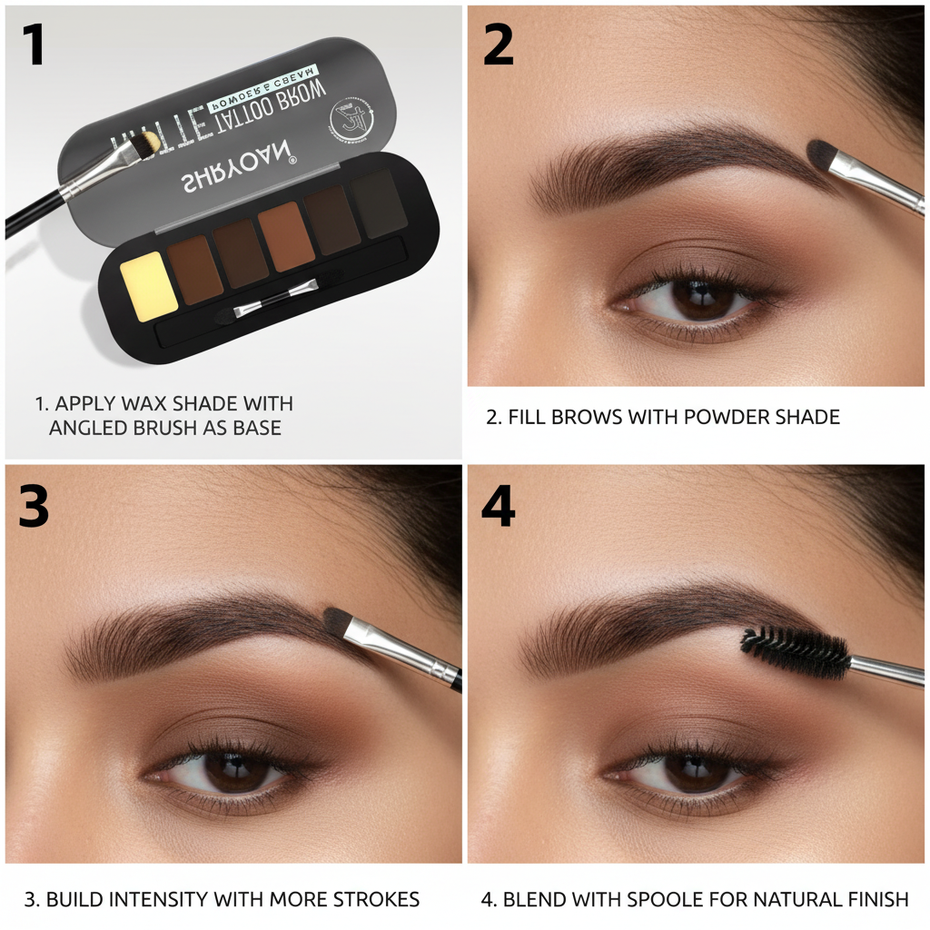 How to use brow powder kit - 4 step tutorial