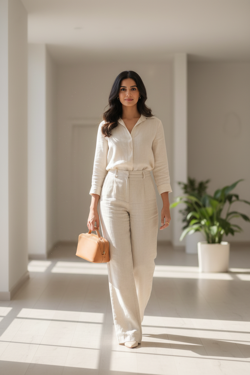 Woman carrying cosmetic bag lifestyle