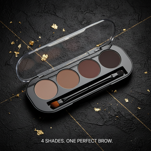 4 Shades Luxury Brow Palette Flat Lay