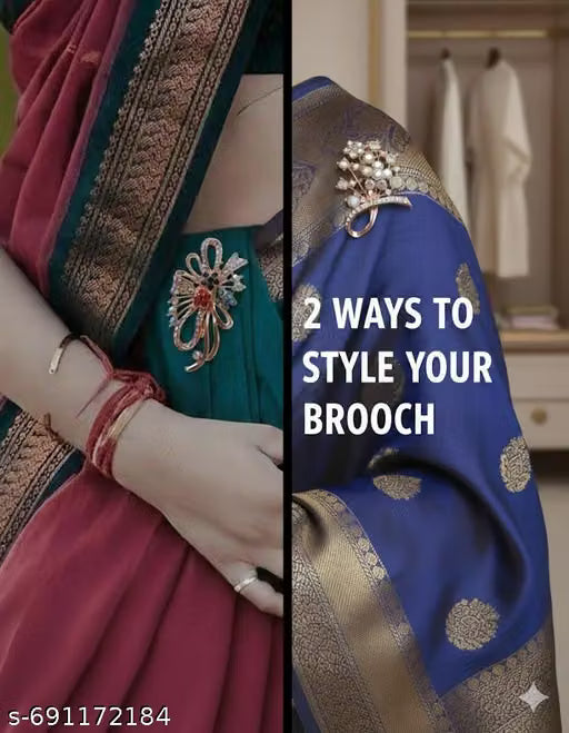 Zenath Ziraa — 2 Ways to Style Your Brooch on Saree