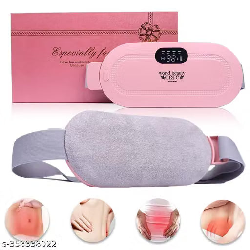 Period cramp relief massager with gift box - World Beauty Care warm belt pink