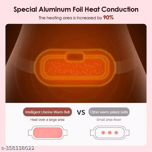 Period Cramp Relief Massager & Heating Pad – Portable Cordless Menstrual Pain Relief Device | 3 Temp + 3 Massage Modes | Fast Heating